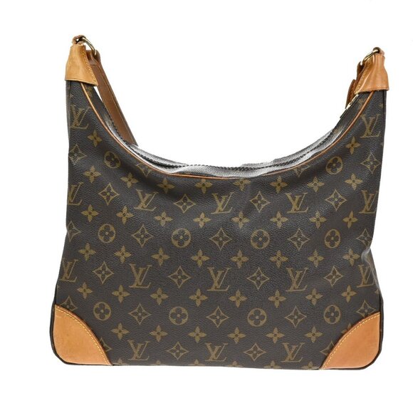 LOUIS VUITTON Boulogne 35 Shoulder Bag Monogram Leather Brown
